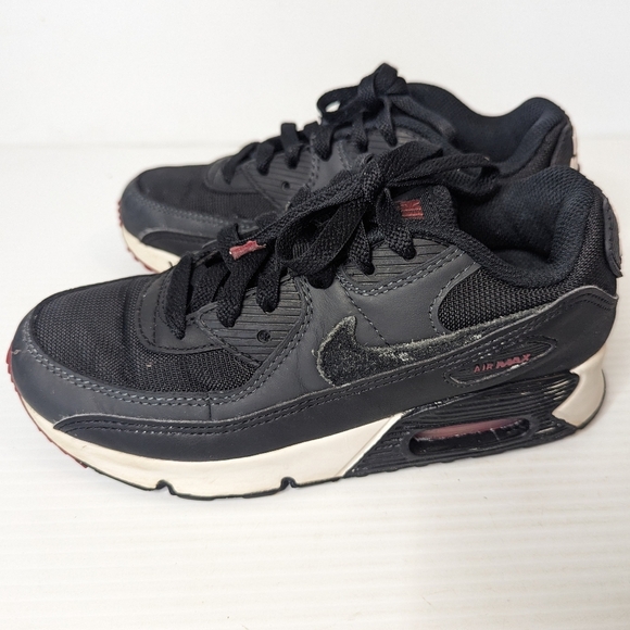 Nike Air Max 90 Youth size 3 Black Red lace up sneakers shoes - Picture 5 of 9
